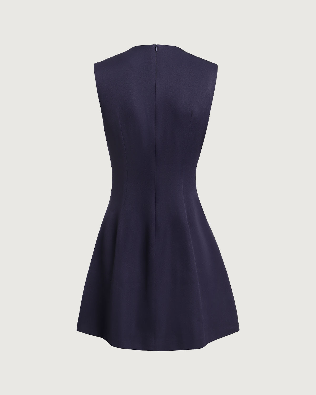 Blue Round Neck Sleeveless A-Line Mini Dress